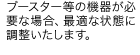 ブースター等の機器のが必要な場合、最適な状態に調整いたします。
