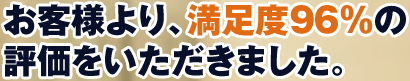 お客様より、満足度96％の評価をいただきました。